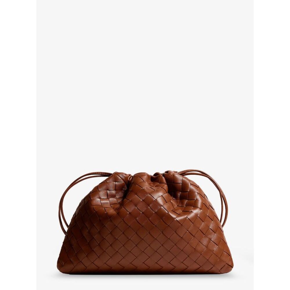 Bottega Veneta Women Medium Dustbag Leather Clutch Bag With Intrecciato Effect
